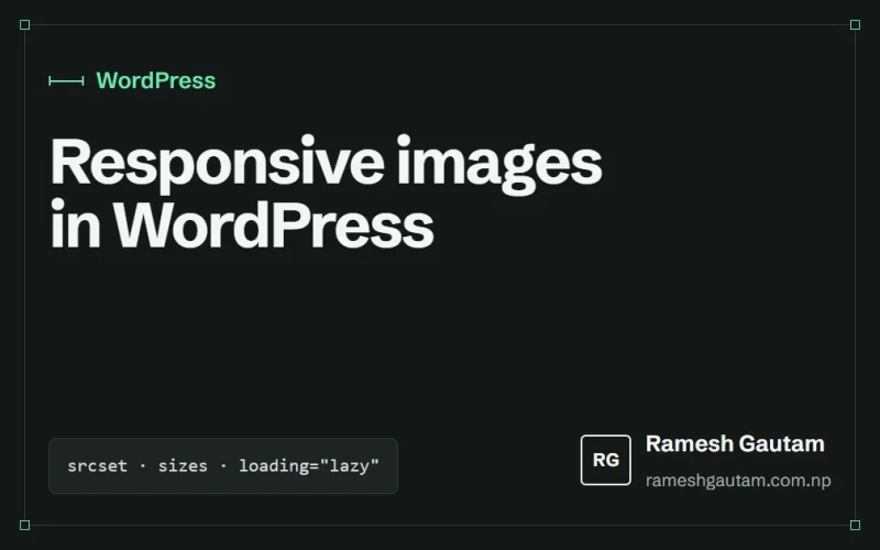 Responsive images in WordPress: srcset, sizes and lazy loading, a WordPress article by Ramesh Gautam