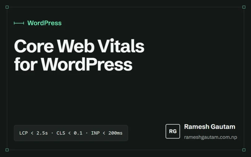 Core Web Vitals for WordPress: fixing LCP, CLS and INP, a WordPress article by Ramesh Gautam