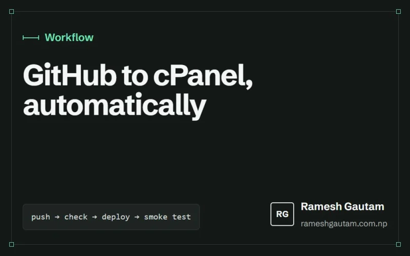 Auto-deploying a WordPress theme from GitHub to cPanel, a Workflow article by Ramesh Gautam