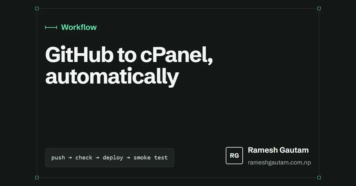 Auto-deploying a WordPress theme from GitHub to cPanel, a Workflow article by Ramesh Gautam
