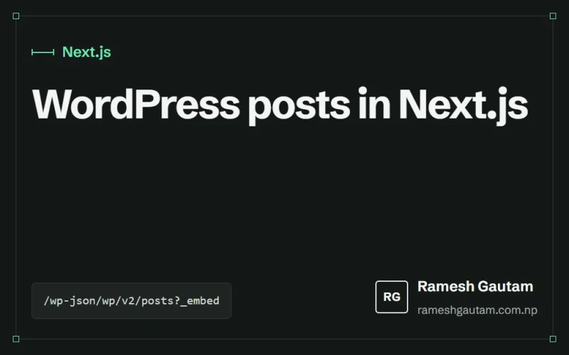 Fetching WordPress posts in Next.js with the REST API, a Next.js article by Ramesh Gautam